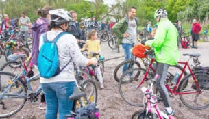 Auftaktveranstaltung Stadtradeln 2019, Rast auf dem Marktplatz Werbeln